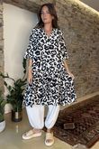 Kenya Tiered Midi Dress Mono